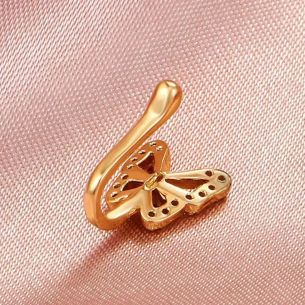 U-Shaped Butterfly Nose Ring