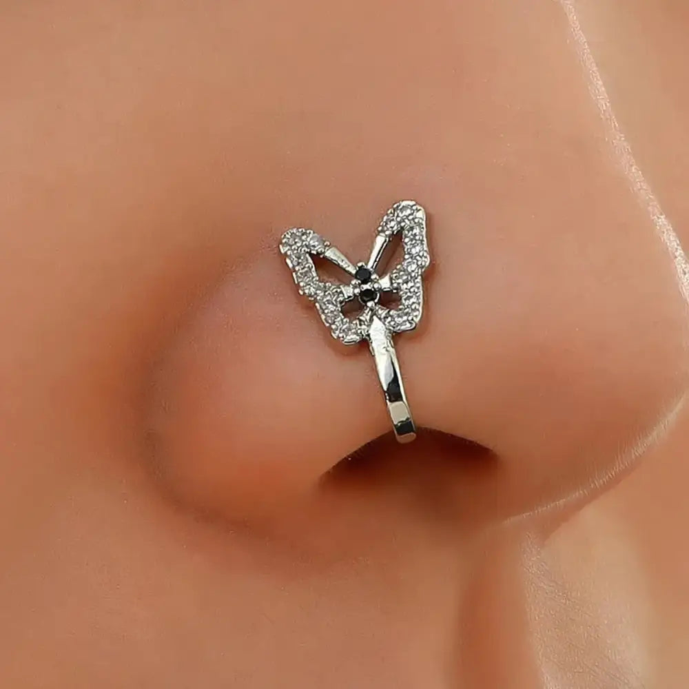 U-Shaped Butterfly Nose Ring