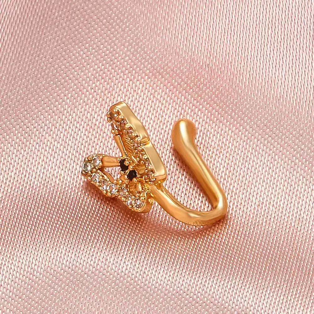 U-Shaped Butterfly Nose Ring