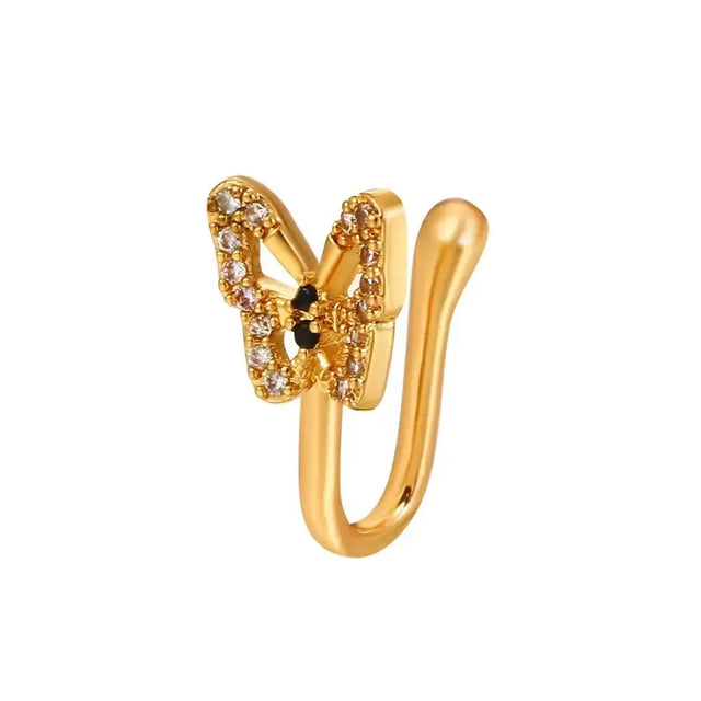 U-Shaped Butterfly Nose Ring