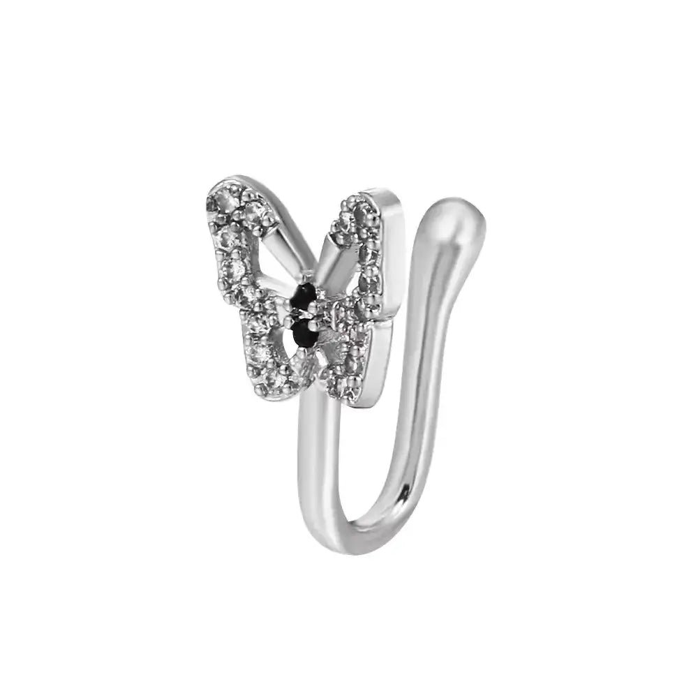 U-Shaped Butterfly Nose Ring