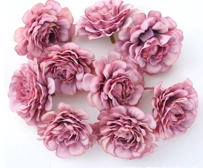 10pcs Artificial Silk Peony Flower Heads for Decor