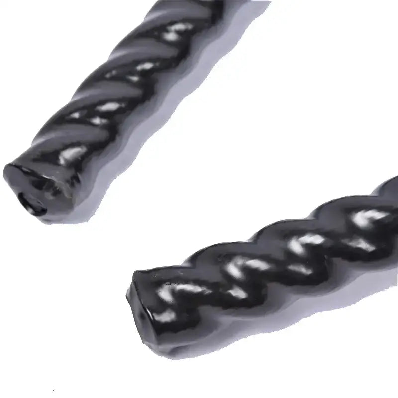 Black twisted rope with a glossy finish.