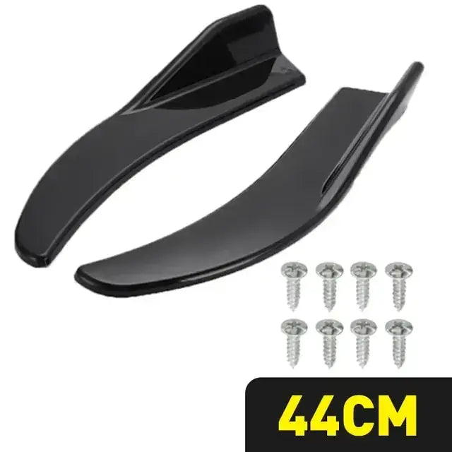 Black plastic car rear spoiler fins, 44cm long.