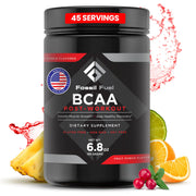 Fossil Fuel BCAA Powder Fruit Punch 6.8oz – Sugar-Free Electrolytes Powder with Essential Amino Acids for Pre-Workout Muscle Recovery and Hydration