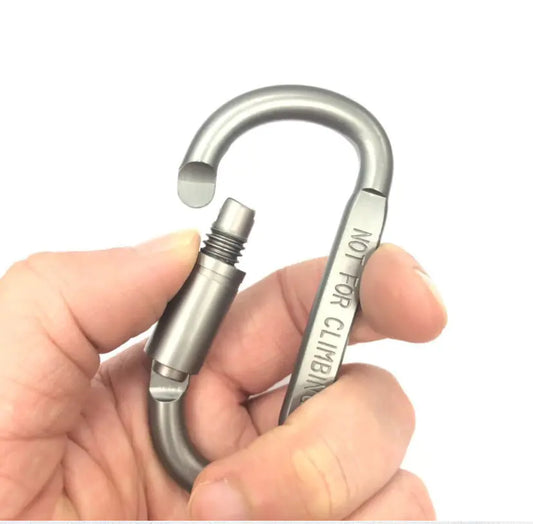 Portable Aluminum Alloy D-Shaped Carabiner Clip - Joomcy