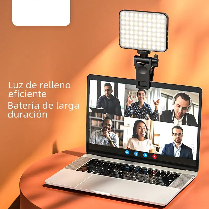 Black rectangular led video light with adjustable clip mount