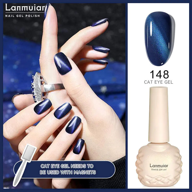 New Colorful Metallic Cat Eye Gel Nail Polish (In Stock)