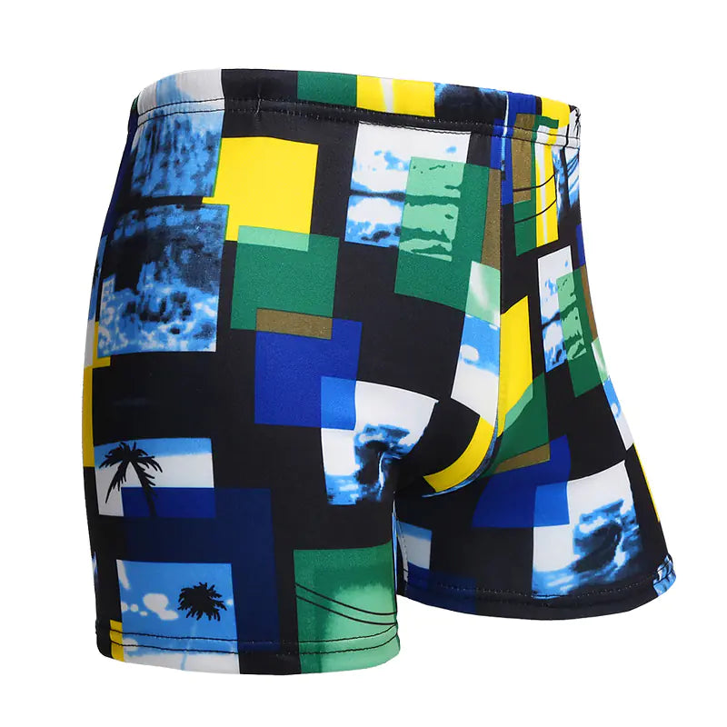 Men's Milk Silk Printed Swimming Trunks for Spa & Beach - Joomcy