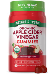 Natures Truth Organic Apple Cider Vinegar Gummies | 60 Count | Vegan Gluten Free & Non-GMO Supplement | USDA Organic | Apple Flavor