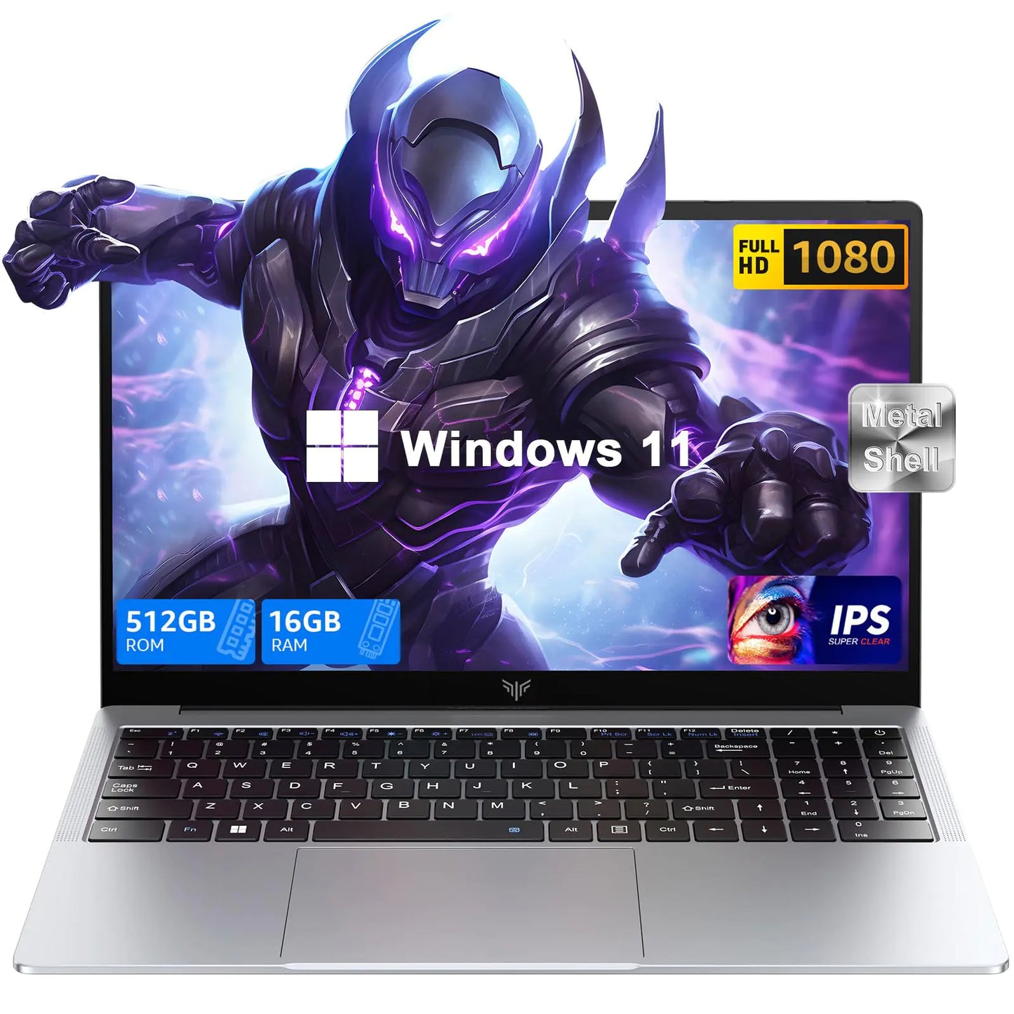KAIGERR Laptop 2025 Gaming Laptop Computer with Intel Quad-Core Processor(Up to 3.6GHz) 16GB DDR4 512GB SSD Windows 11 Laptop 15.6" IPS 1080P Metal Shell USB3.2 Long Battery Life - Joomcy
