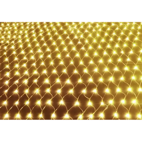Golden string lights arranged in a diamond pattern.