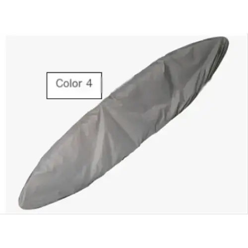 Gray fabric surfboard cover, labeled ’color 4.’