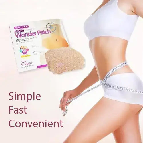 Beige textured mymi wonder patch with a soft, adhesive surface and gentle contours designed for targeted body contouring.