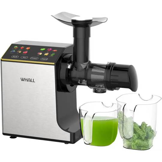 whall Masticating Slow Juicer Professional Stainless Juicer Machines for Vegetable and Fruit Touchscreen Cold Press Juicer with 2 Speed ModesGolden