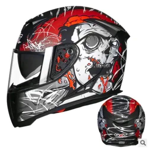 Winter Motorcycle Helmet with Anti-Fog Dual Lenses