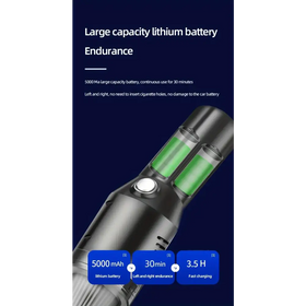 Black and silver flashlight with two visible green lithium battery cells.