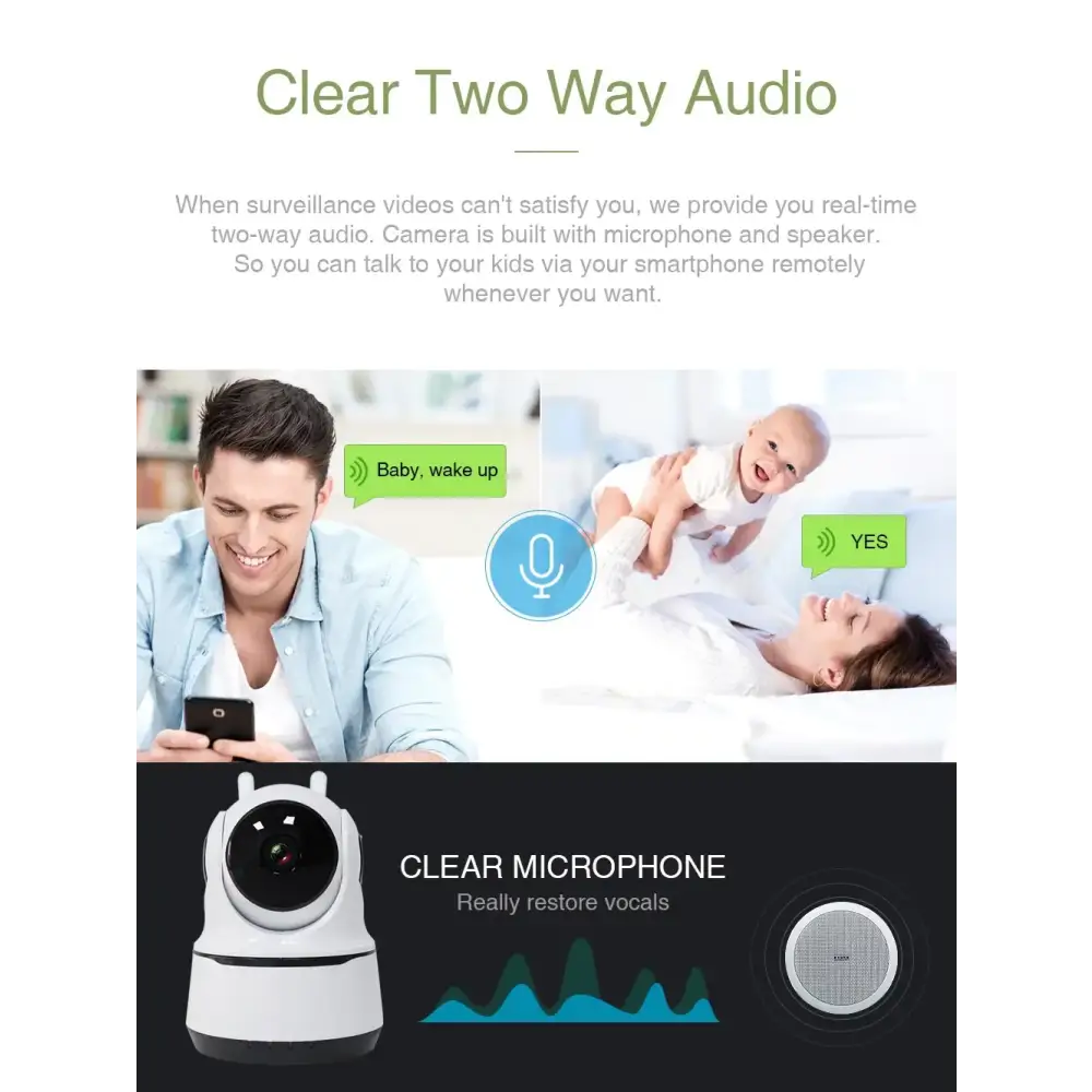 Wireless Security Camera 1080P Night Vision, Motion Detection, Activity Alert, Deterrent Alarm