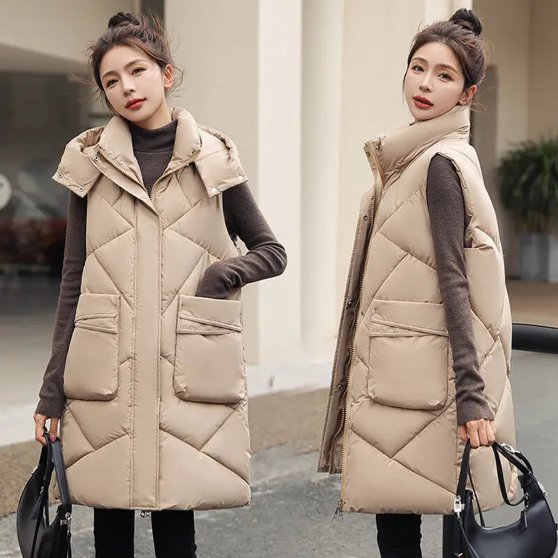 Women's 2023 Winter Long Thick Down Cotton Coat