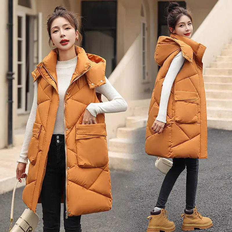 Women's 2023 Winter Long Thick Down Cotton Coat
