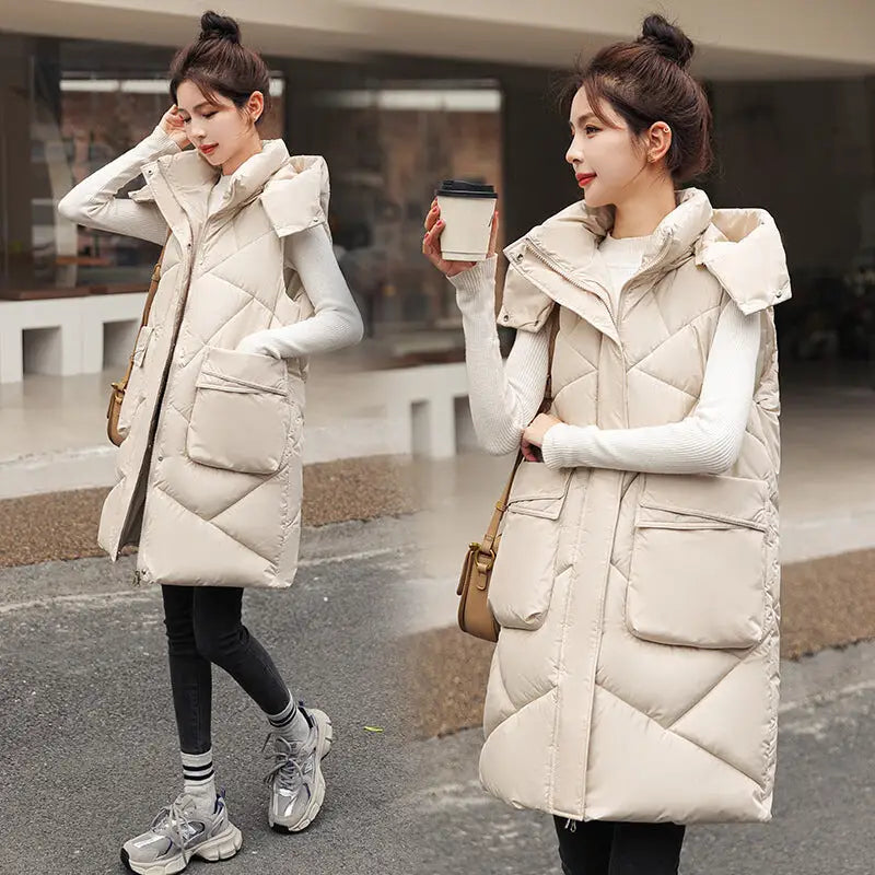 Women's 2023 Winter Long Thick Down Cotton Coat