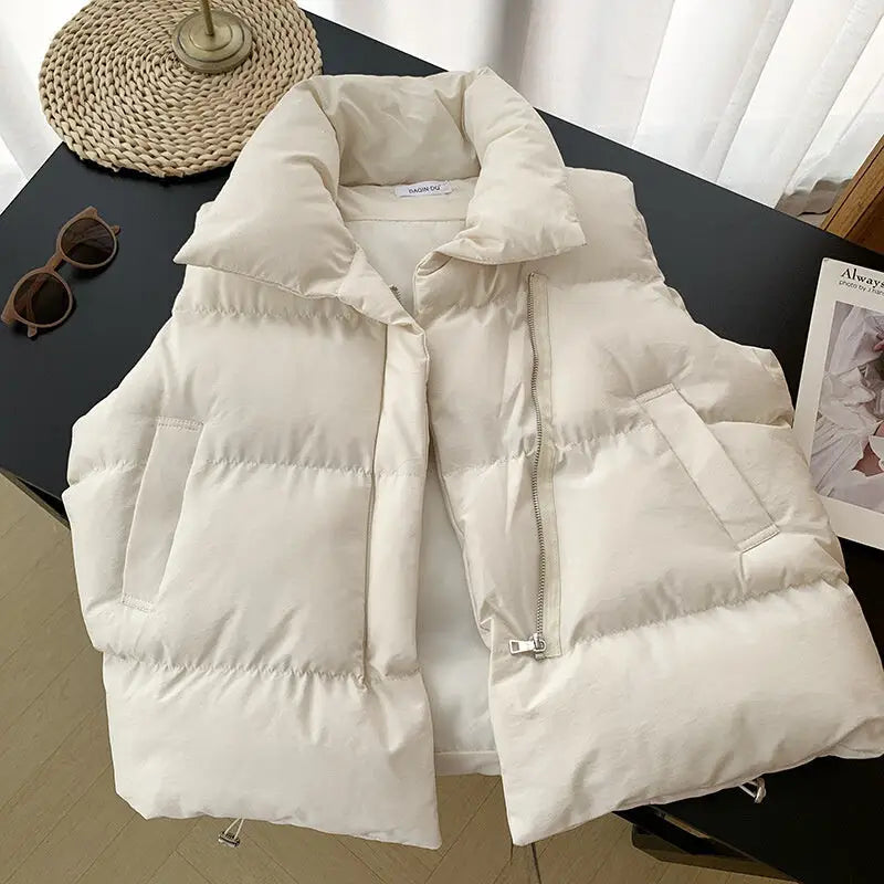 Women's Autumn Winter Cotton Sleeveless Vest Jacket