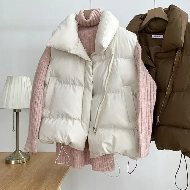 Women's Autumn Winter Cotton Sleeveless Vest Jacket