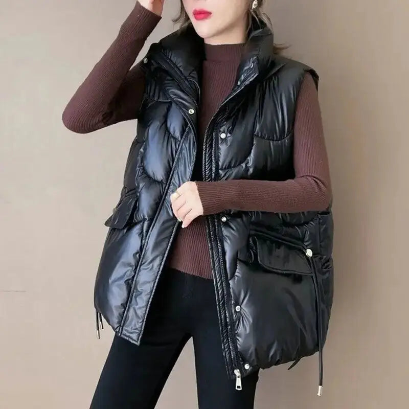 Women's Autumn Winter Short Down Cotton Vest Jacket