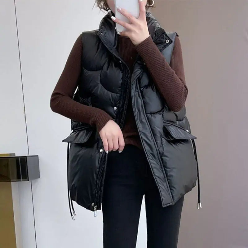 Women's Autumn Winter Short Down Cotton Vest Jacket