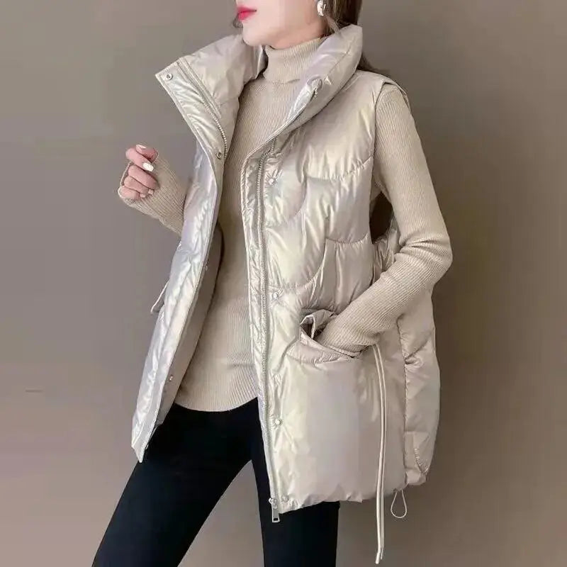 Women's Autumn Winter Short Down Cotton Vest Jacket