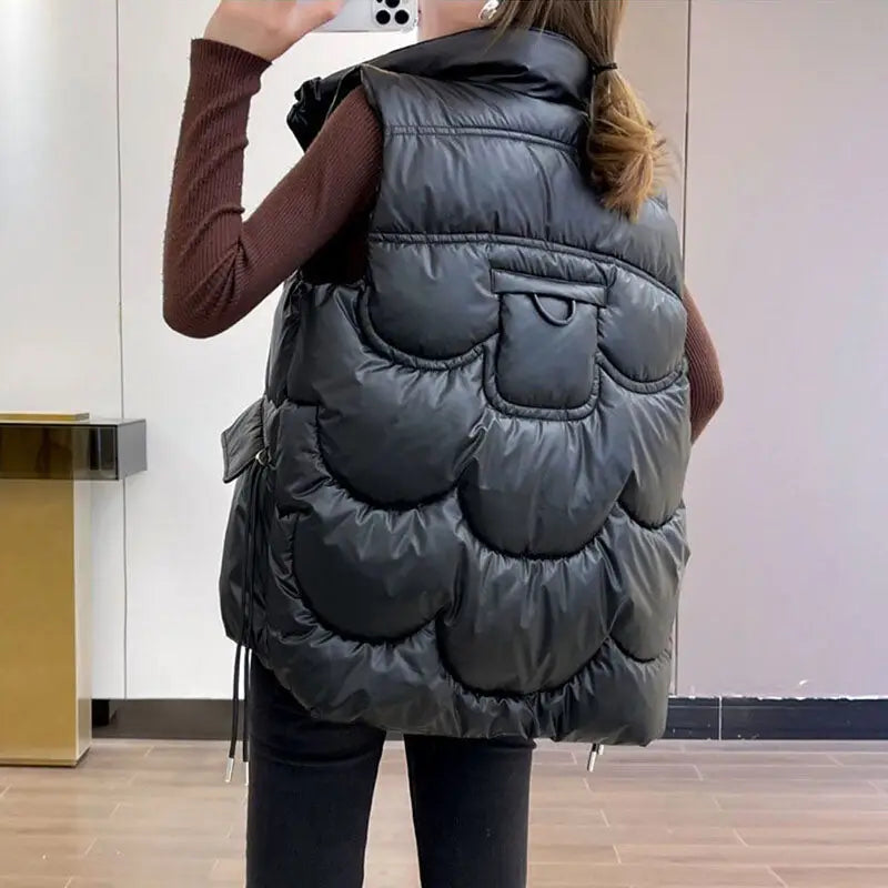 Women's Autumn Winter Short Down Cotton Vest Jacket