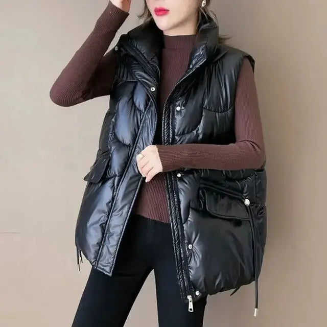 Women's Autumn Winter Short Down Cotton Vest Jacket