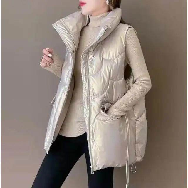 Women's Autumn Winter Short Down Cotton Vest Jacket