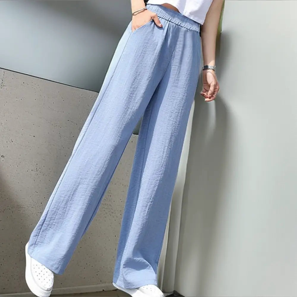 Women's High Waist Loose Cotton Linen Wide-leg Pants