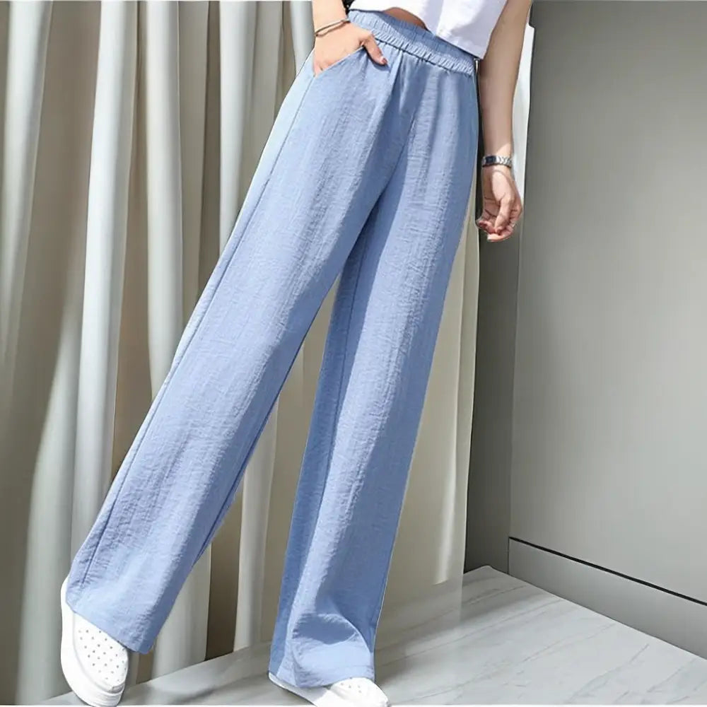 Women's High Waist Loose Cotton Linen Wide-leg Pants