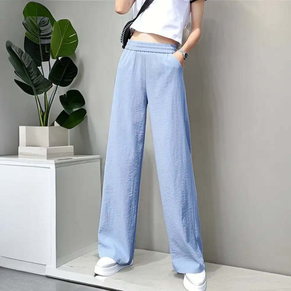 Women's High Waist Loose Cotton Linen Wide-leg Pants
