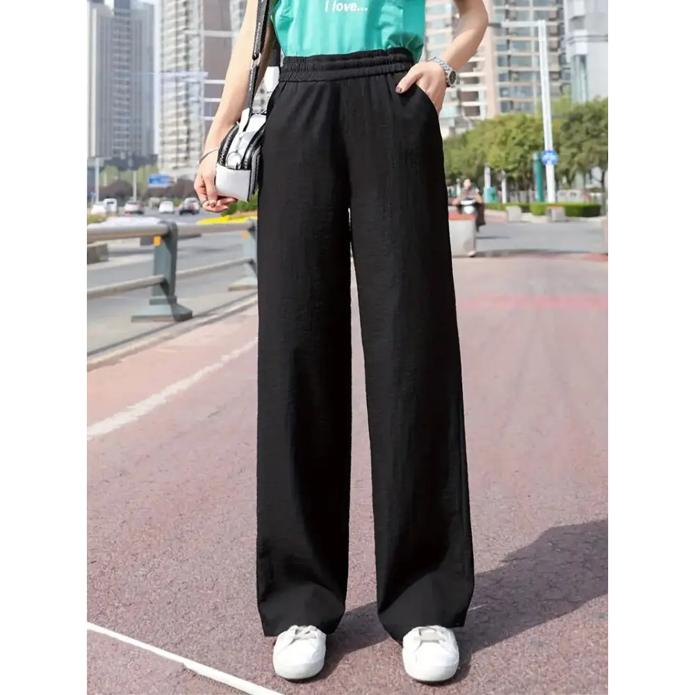 Women's High Waist Loose Cotton Linen Wide-leg Pants