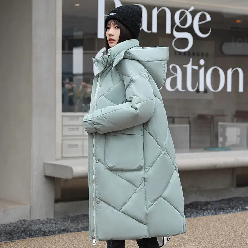 Women's Long Down Cotton Coat - Loose Winter Jacket 2023