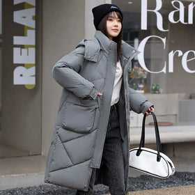 Women's Long Down Cotton Coat - Loose Winter Jacket 2023