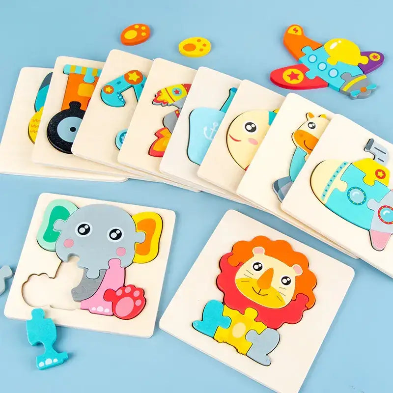 Wooden Geometric 3D Puzzle for Kids Aged 1-3