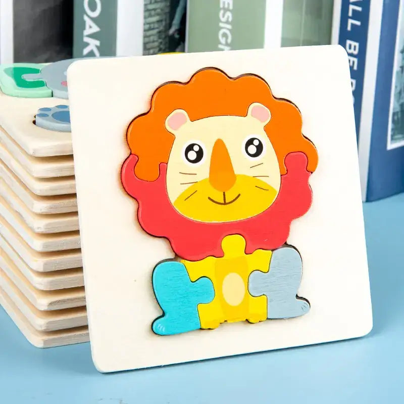 Wooden Geometric 3D Puzzle for Kids Aged 1-3