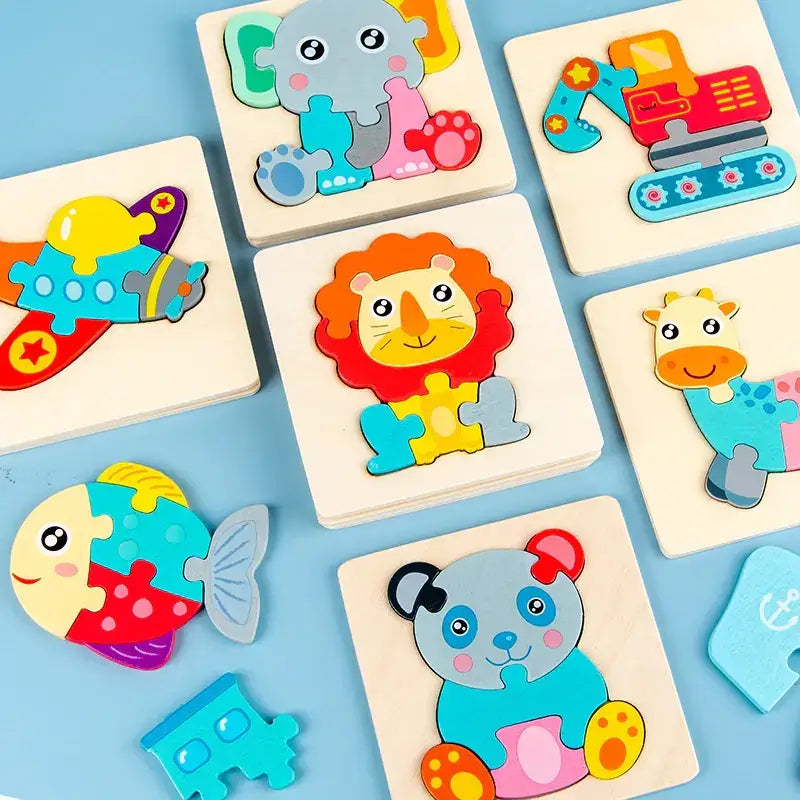Wooden Geometric 3D Puzzle for Kids Aged 1-3