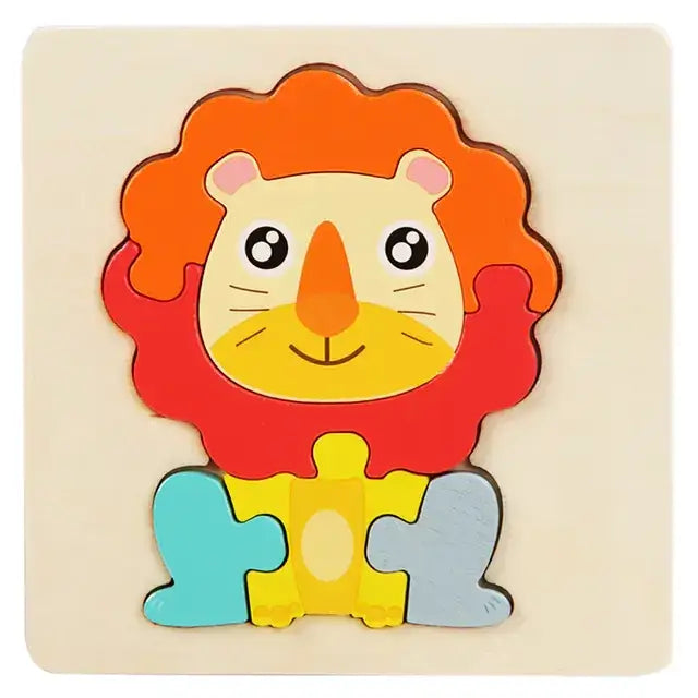 Wooden Geometric 3D Puzzle for Kids Aged 1-3