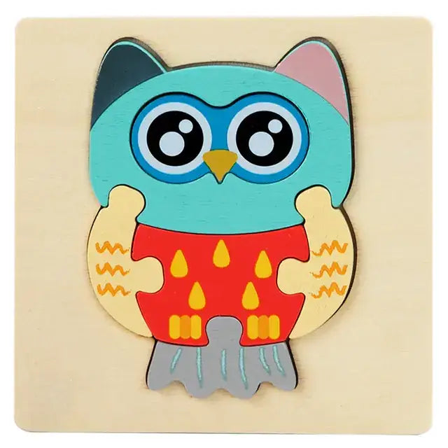 Wooden Geometric 3D Puzzle for Kids Aged 1-3