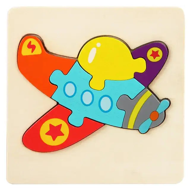 Wooden Geometric 3D Puzzle for Kids Aged 1-3