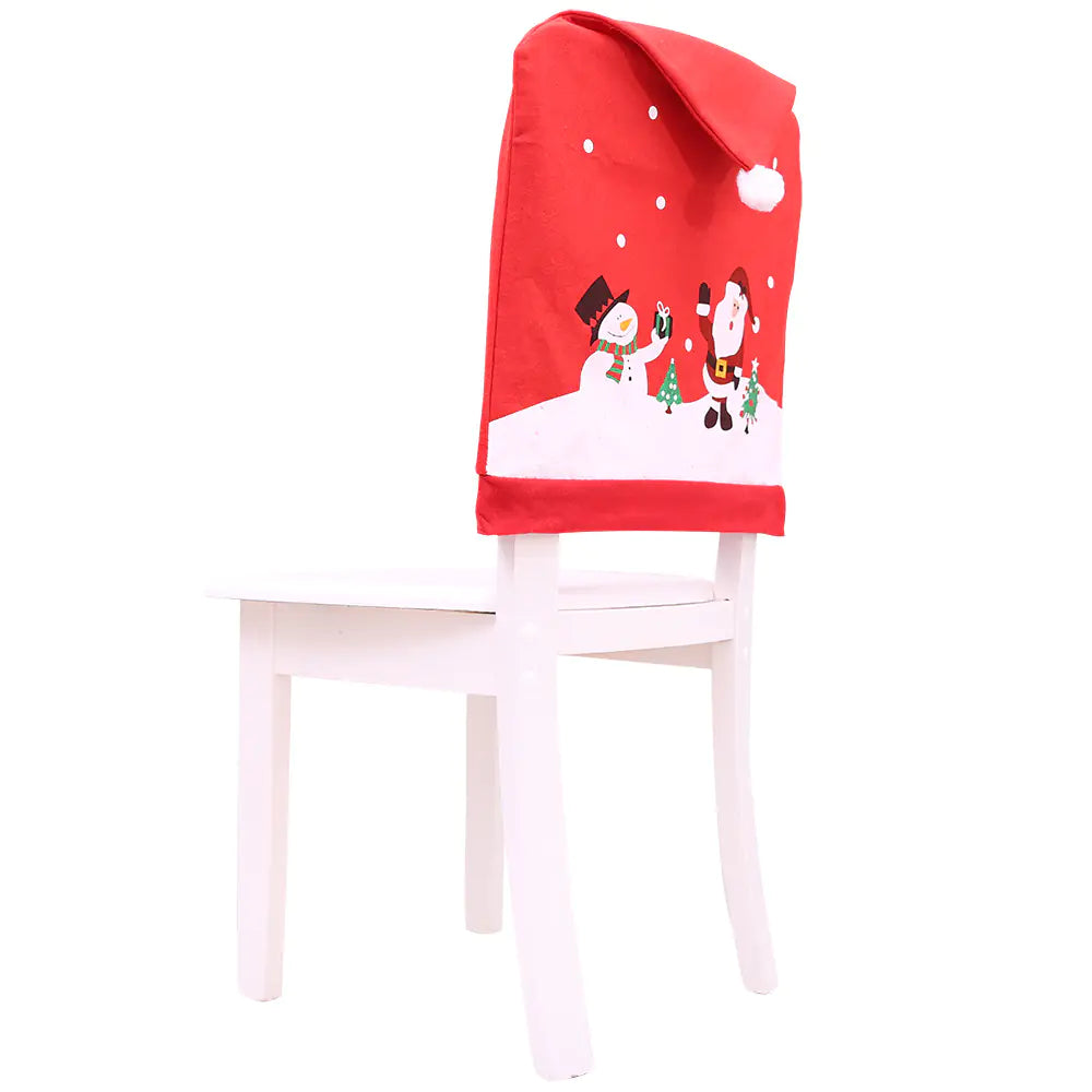 Christmas Non-Woven Fabric Chair Covers with Snowman Design - Joomcy