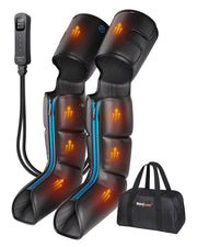 SHINE WELL Leg Massager with Heat and Compression Leg Massager for Circulation and Pain Relief Full Leg Massager with 3 Heat 3 Modes 3 Intensities for Athletes Runner Cyclist FSA HSA Approved