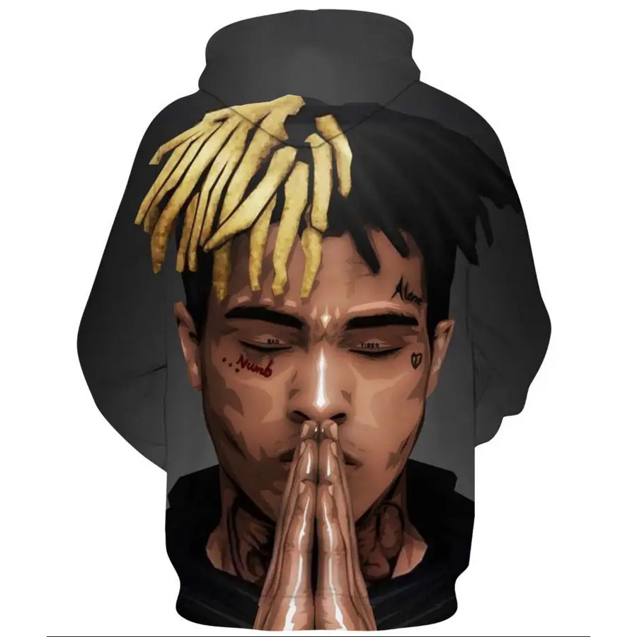 XXXTentacion 3D Digital Print Hoodie - Casual Loose Fit