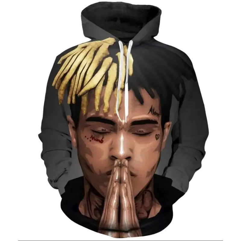 XXXTentacion 3D Digital Print Hoodie - Casual Loose Fit