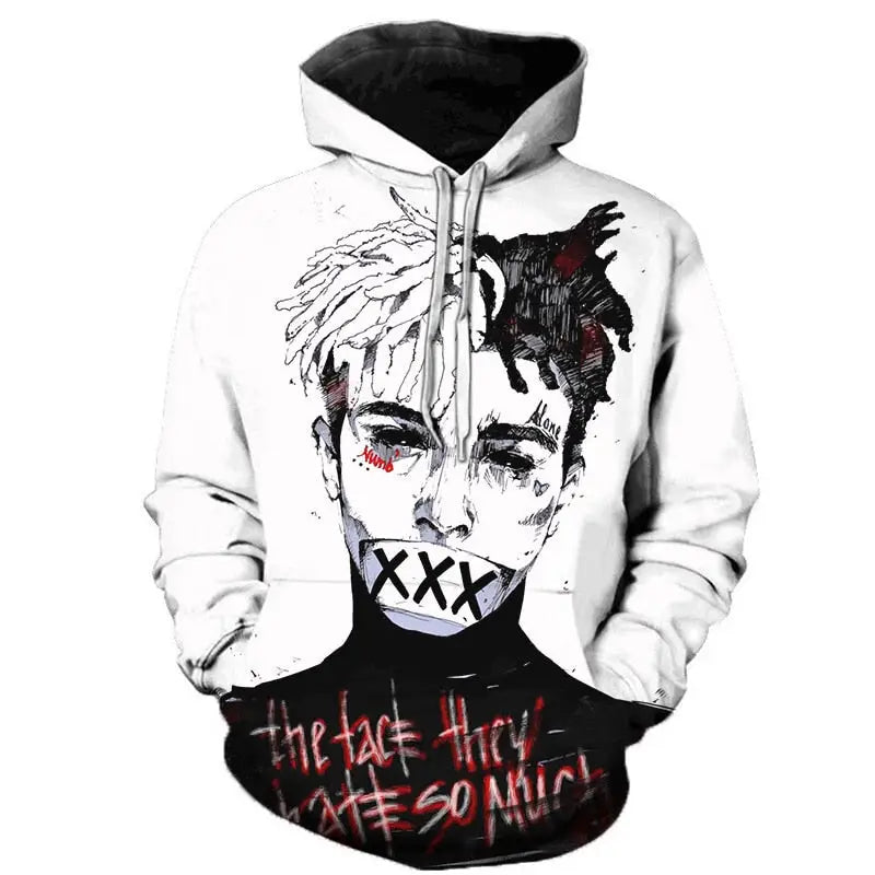 XXXTentacion 3D Digital Print Hoodie - Casual Loose Fit